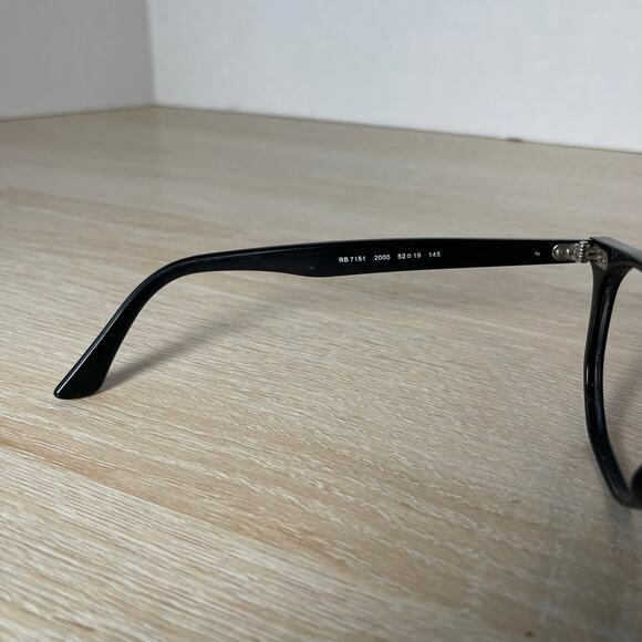 Ray-Ban RB7151 2000 Eyeglasses PARTS Black Round Full Rim Hexagonal 52-19-145 - Picture 4 of 9